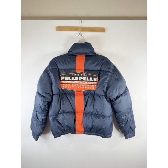 Reversible Down Jacket with Racing Patch by Mark Buchanan, 90s-00s Pelle Pelle - Picture 1 of 15